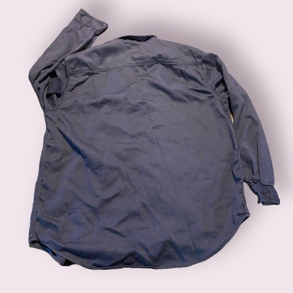 Carhartt FP Mens Flame Resistant Shirt Long Sleeve Button Up Size XL Navy - Picture 2 of 7